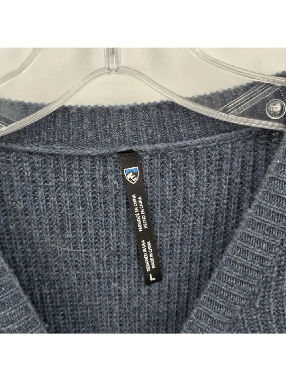 Kuhl Sweater Mens Large Blue Fair Isle Merino Wool Blend Knit Pullover Nordic